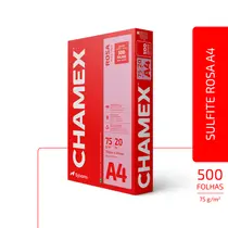 Papel Sulfite para Organização Rosa Chamex A4 75g 210 x 297mm 500 Folhas
