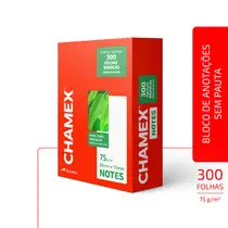 Bloco de Anotação Compacto Sem Pauta Chamex Notes 75g 80x115mm 300 Folhas