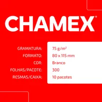 Bloco de Anotação Compacto Sem Pauta Chamex Notes 75g 80x115mm 300 Folhas