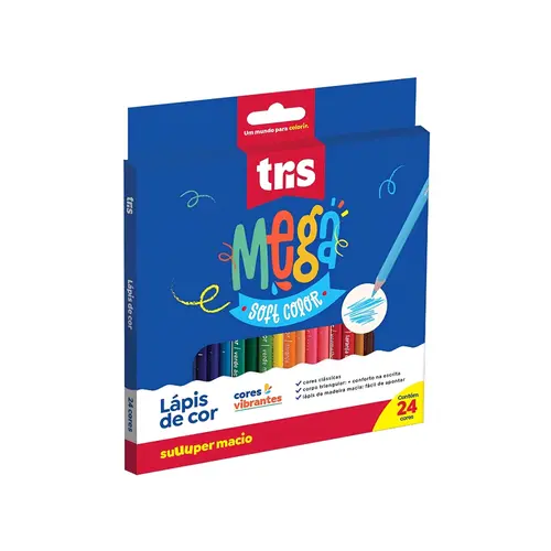Lapis de Cor 36 Cores Triangular Tris Mega Soft