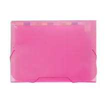 Pasta Sanfonada de Plástico A4 12 Divisórias Rosa