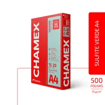 Papel Sulfite para Organização Verde Chamex A4 75g 210mm x 297mm 500 Folhas
