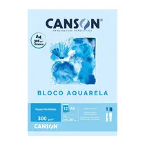 Bloco A4 Aquarela com 12 Folhas 300g Canson Mix Media